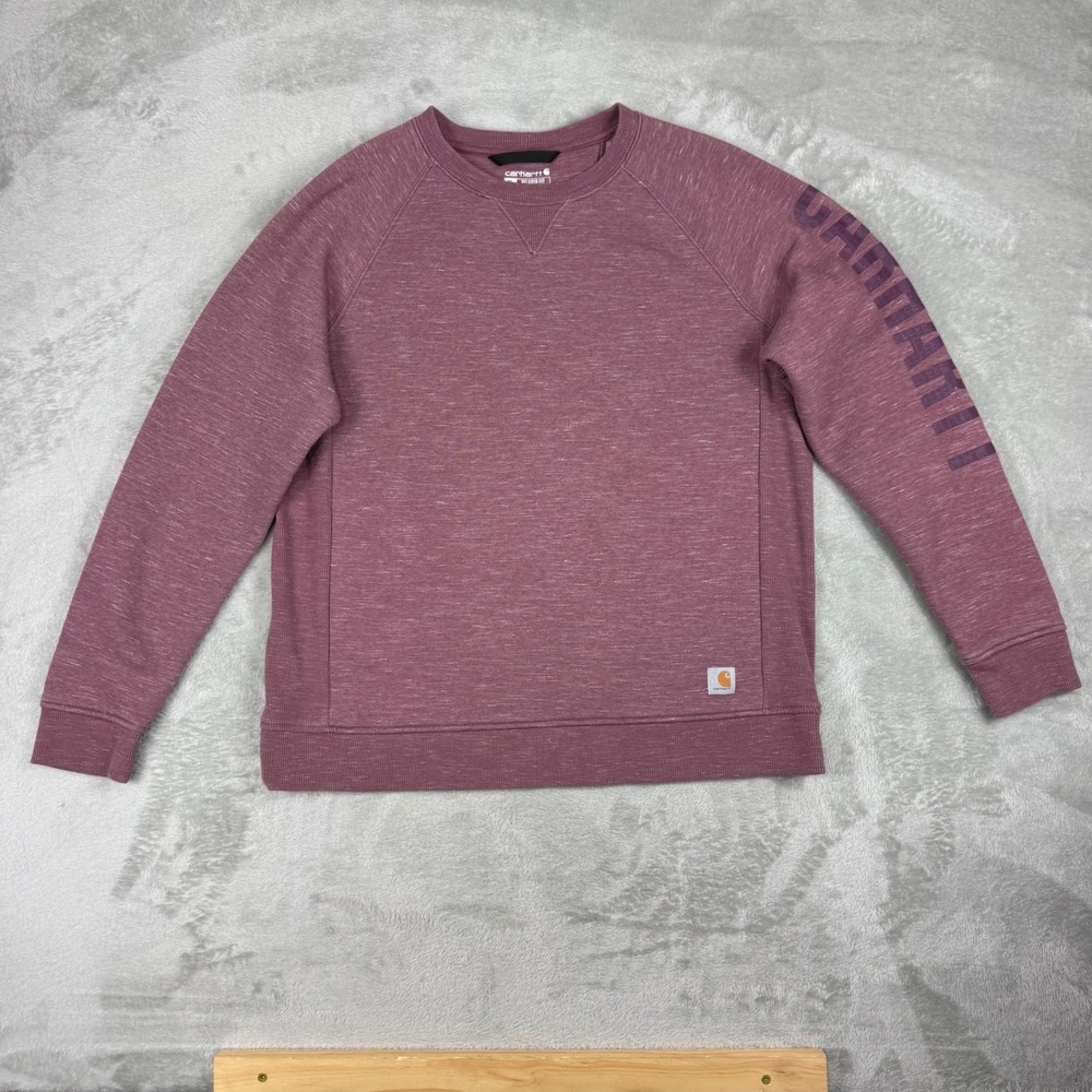 Carhartt Girls XL 16/18 Relaxed Fit Fleece Crewneck Sweatshirt  Logo Sleeve